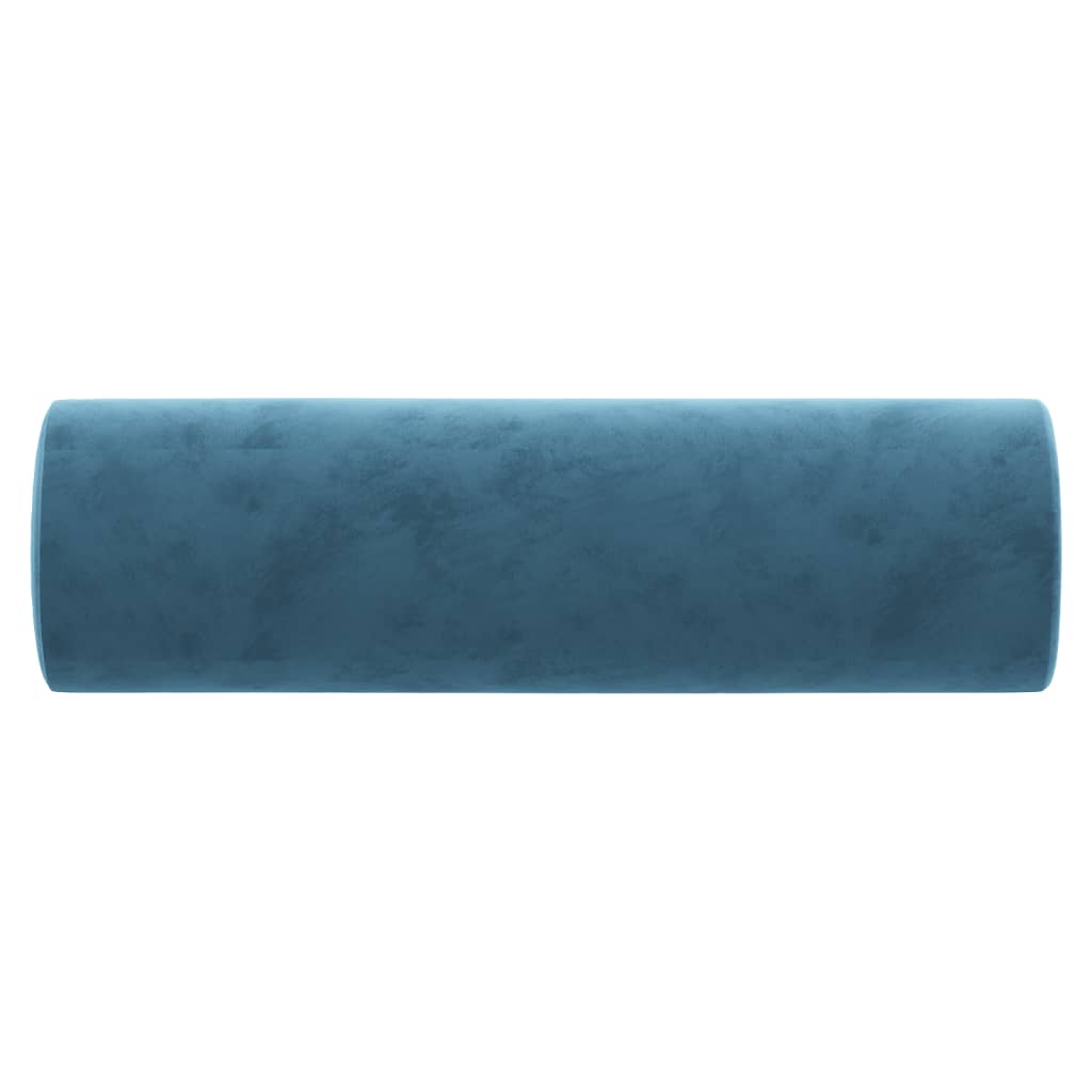 Cuscini Decorativi 2 pz Blu Ã˜15x50 cm in Velluto cod mxl 46154