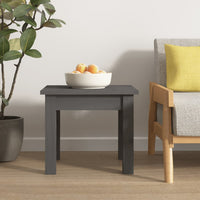 Tavolino da Salotto Grigio 35x35x30 cm Legno Massello di Pino 814221