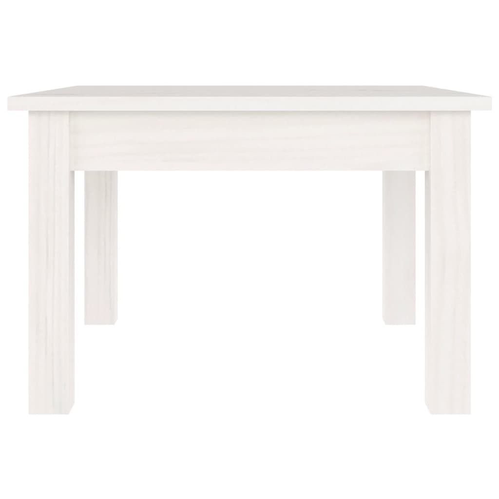 Tavolino da Salotto Bianco 45x45x30 cm Legno Massello di Pino 814225