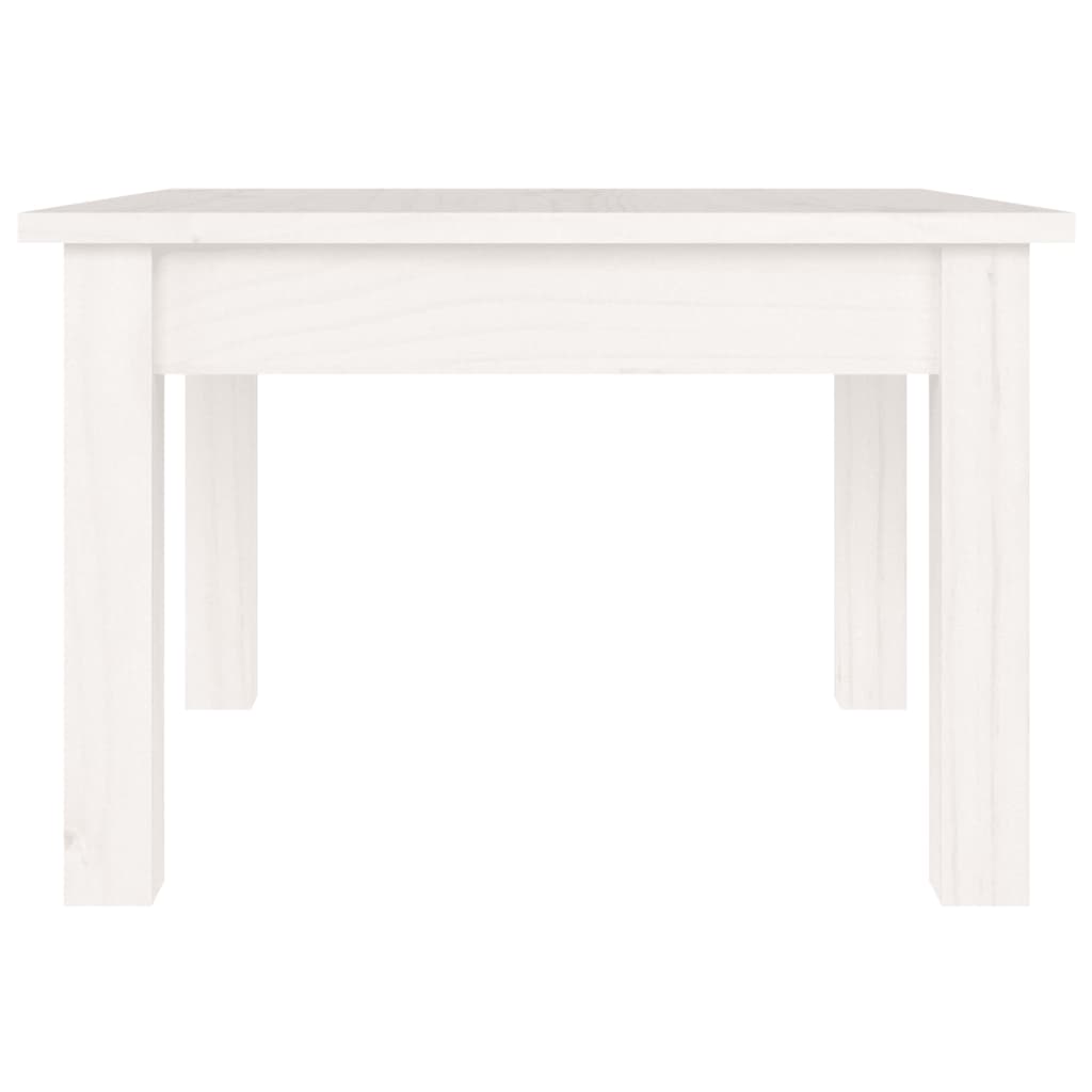 Tavolino da Salotto Bianco 45x45x30 cm Legno Massello di Pino 814225