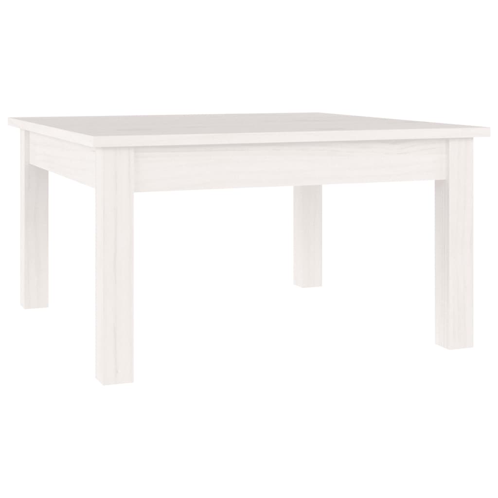 Tavolino da Salotto Bianco 55x55x30 cm Legno Massello di Pino 814230