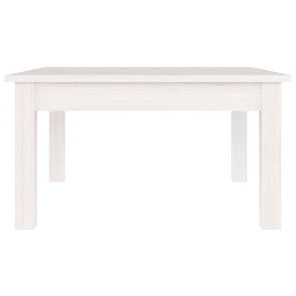 Tavolino da Salotto Bianco 55x55x30 cm Legno Massello di Pino cod mxl 15895
