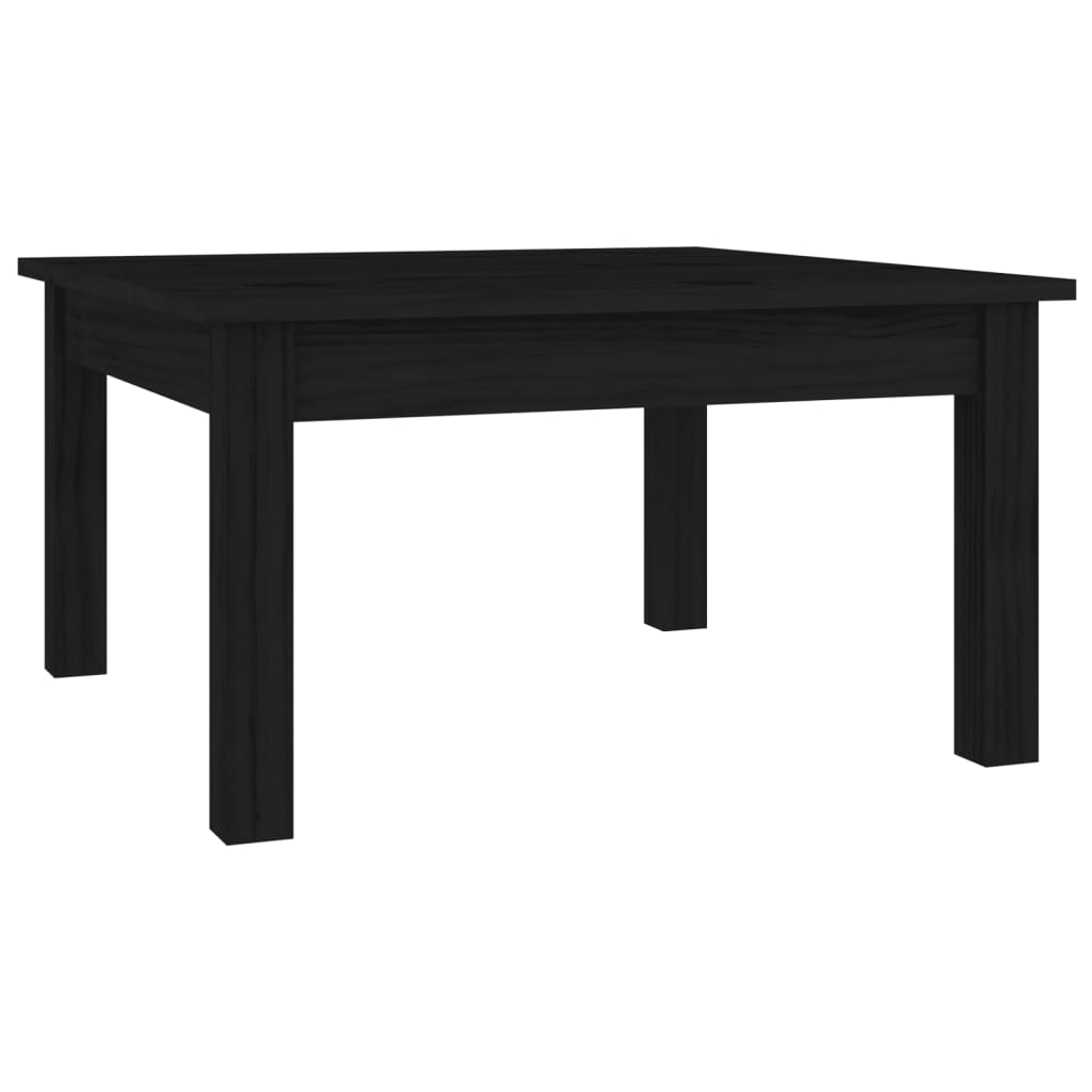 Tavolino da Salotto-Tavolino da soggiorno-Tavolo Nero 55x55x30 cm Legno Massello di Pino