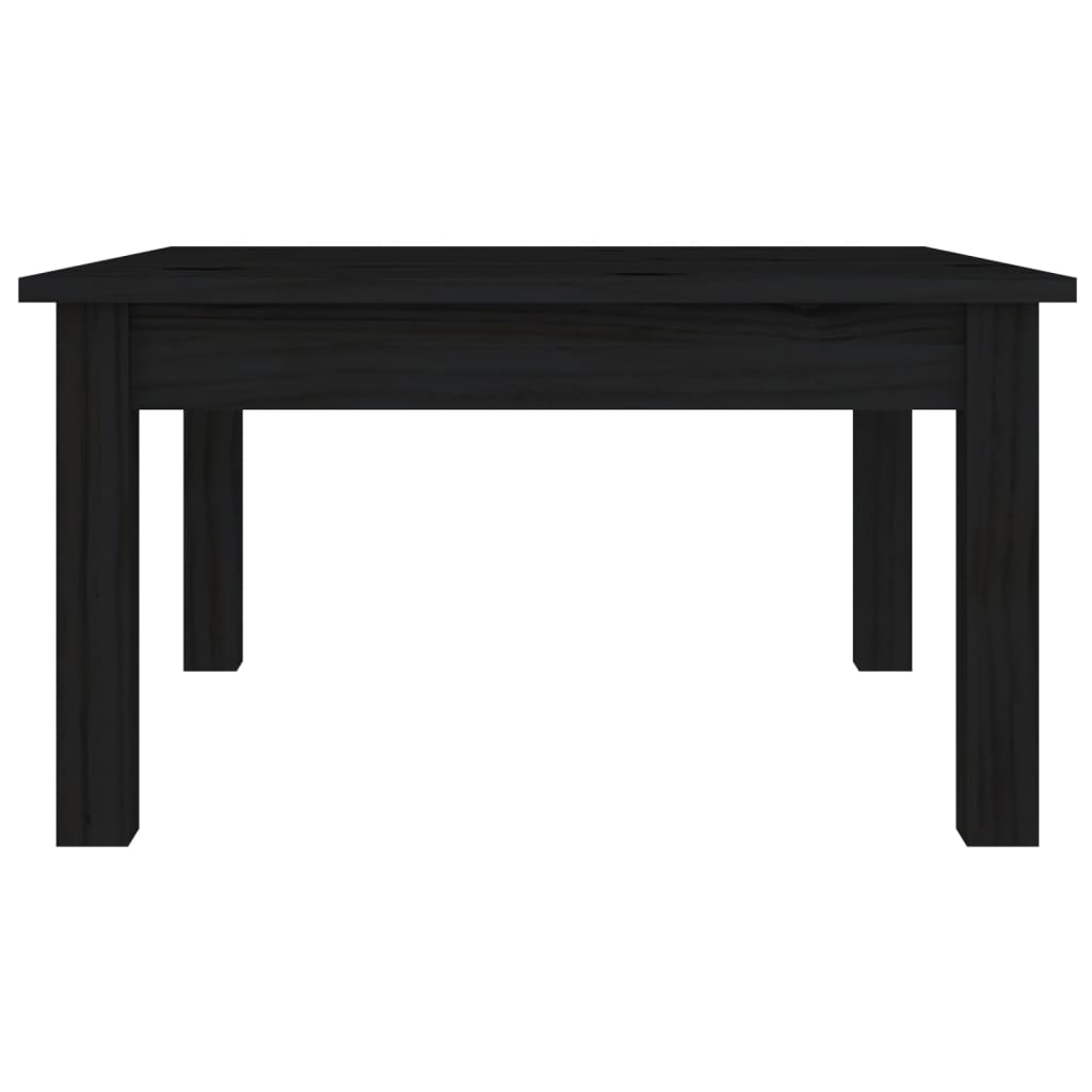 Tavolino da Salotto Nero 55x55x30 cm Legno Massello di Pino 814233