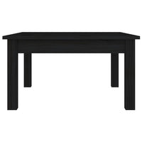Tavolino da Salotto Nero 55x55x30 cm Legno Massello di Pino 814233