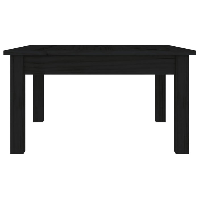 Tavolino da Salotto Nero 55x55x30 cm Legno Massello di Pino 814233