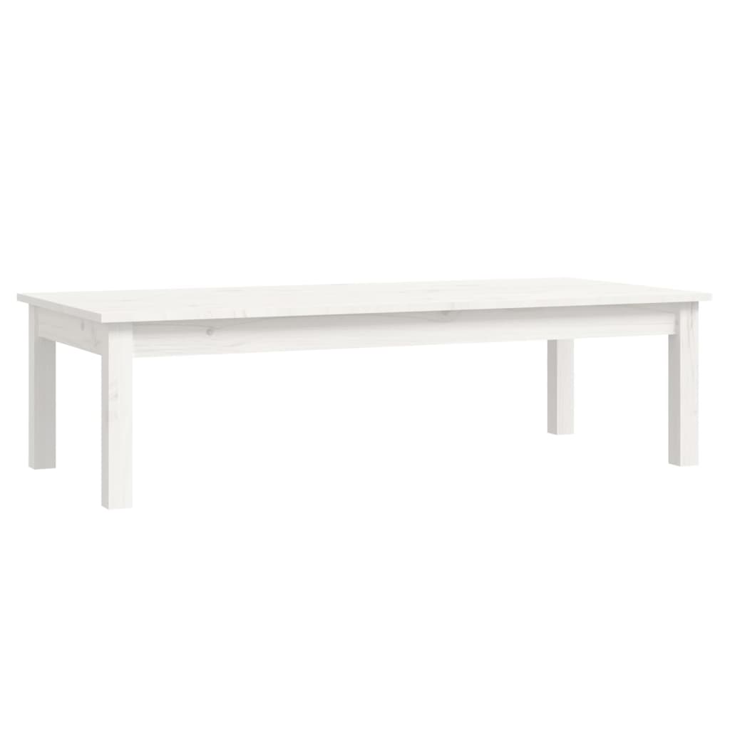 Tavolino da Salotto Bianco 110x50x30 cm Legno Massello di Pino cod mxl 17296