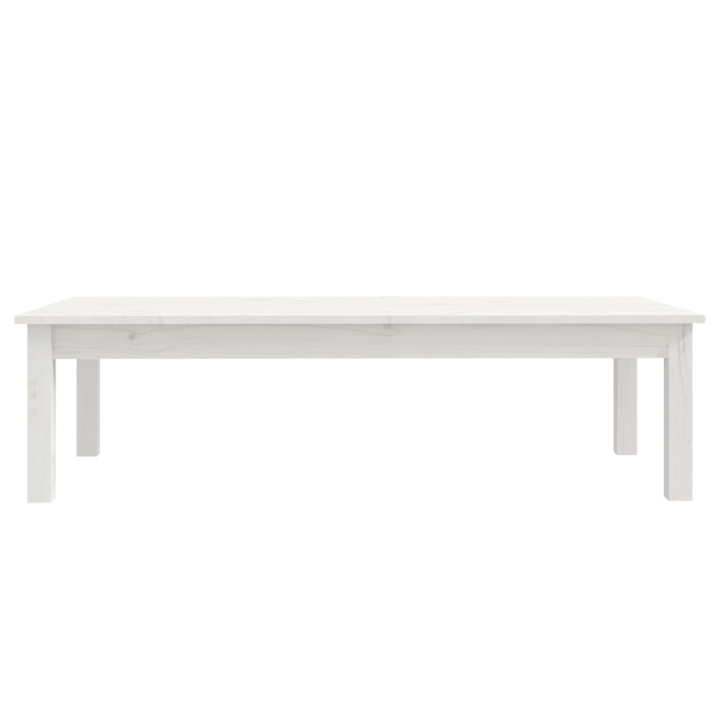 Tavolino da Salotto Bianco 110x50x30 cm Legno Massello di Pino cod mxl 17296