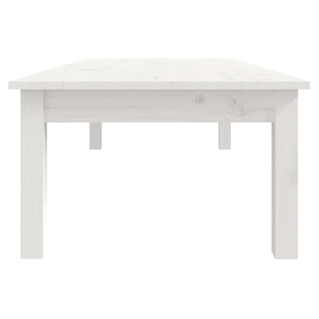 Tavolino da Salotto Bianco 110x50x30 cm Legno Massello di Pino cod mxl 17296