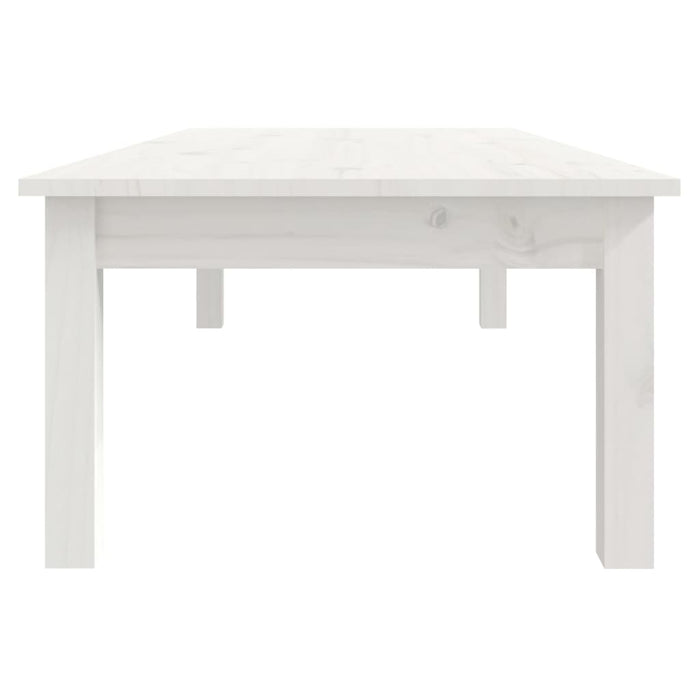 Tavolino da Salotto Bianco 110x50x30 cm Legno Massello di Pino cod mxl 17296