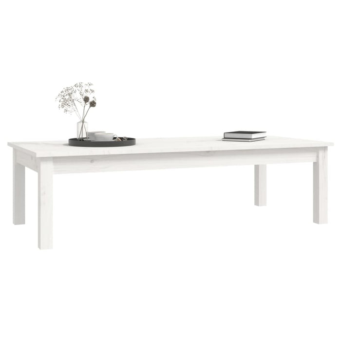 Tavolino da Salotto Bianco 110x50x30 cm Legno Massello di Pino cod mxl 17296