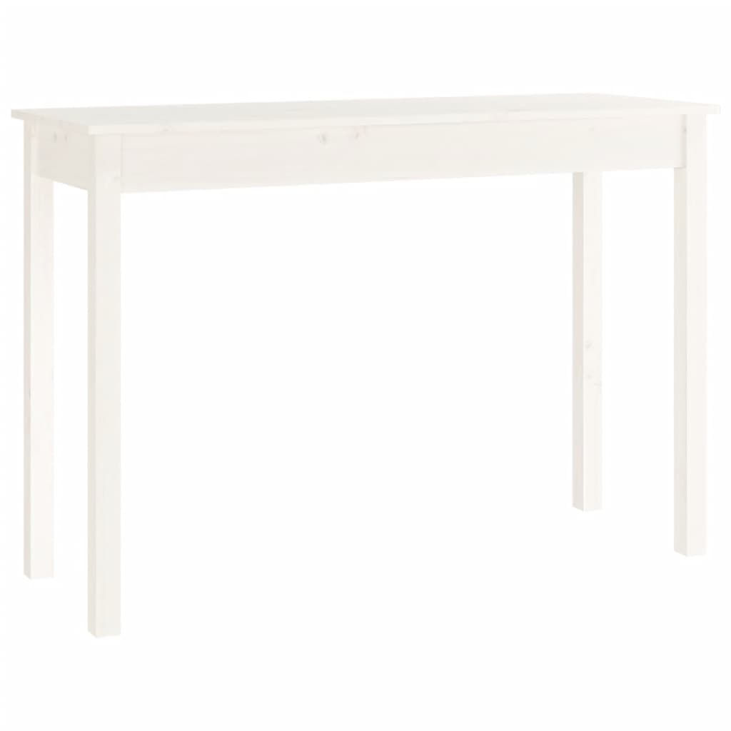 Tavolo Consolle Bianco 110x40x75 cm in Legno Massello di Pino 814240