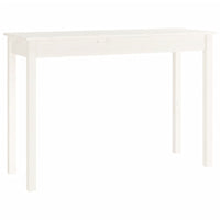 Tavolo Consolle Bianco 110x40x75 cm in Legno Massello di Pino 814240