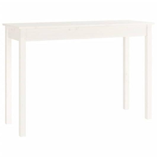 Tavolo Consolle Bianco 110x40x75 cm in Legno Massello di Pino 814240