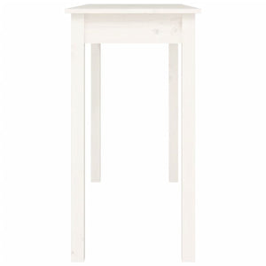 Tavolo Consolle Bianco 110x40x75 cm in Legno Massello di Pino cod mxl 15041