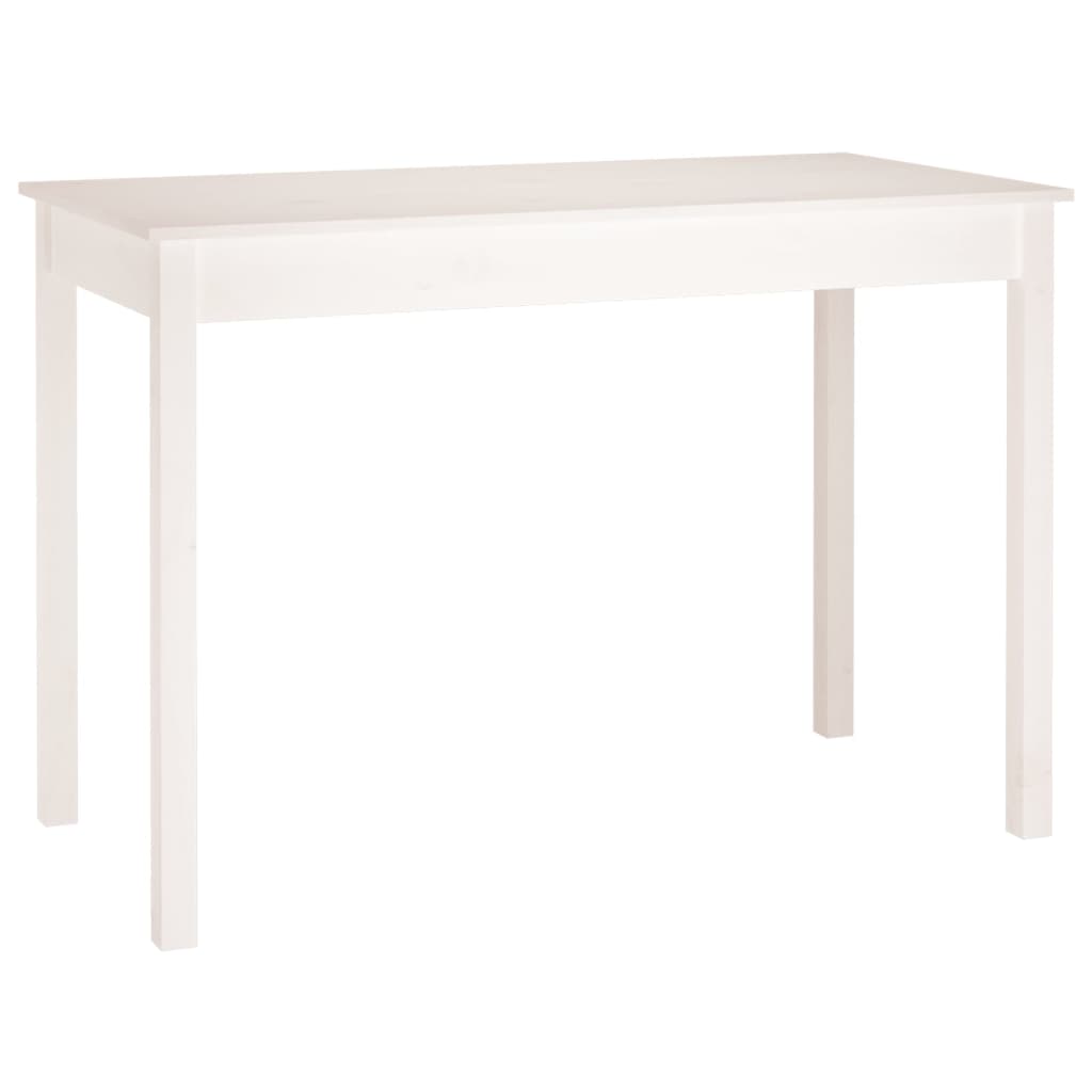 Tavolo da Pranzo Bianco 110x55x75 cm in Legno Massello di Pino 814250