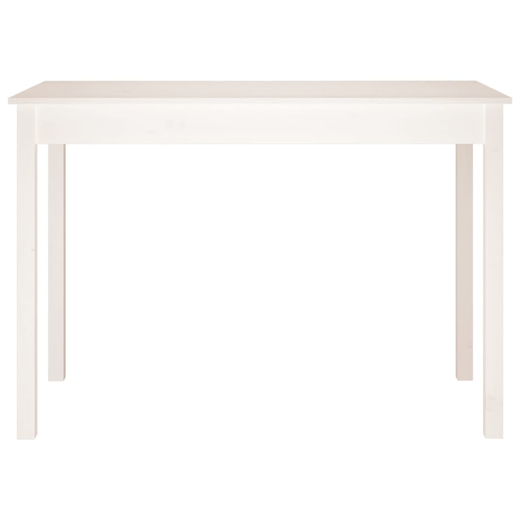 Tavolo da Pranzo Bianco 110x55x75 cm in Legno Massello di Pino 814250