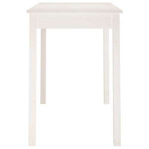 Tavolo da Pranzo Bianco 110x55x75 cm in Legno Massello di Pino 814250