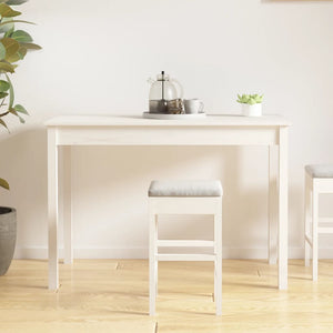 Tavolo da Pranzo Bianco 110x55x75 cm in Legno Massello di Pino 814250