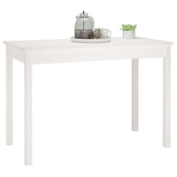 Tavolo da Pranzo Bianco 110x55x75 cm in Legno Massello di Pino cod mxl 19905
