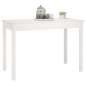 Tavolo da Pranzo Bianco 110x55x75 cm in Legno Massello di Pino cod mxl 19905