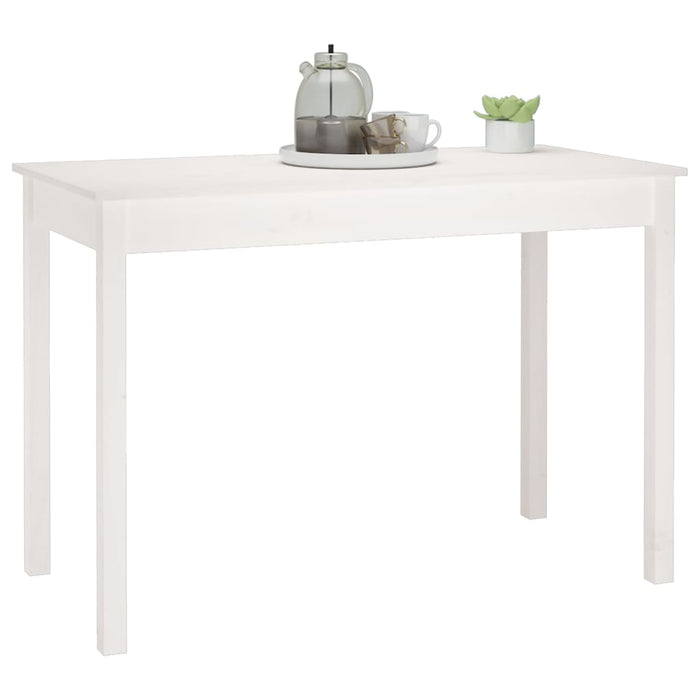 Tavolo da Pranzo Bianco 110x55x75 cm in Legno Massello di Pino 814250
