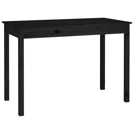 Tavolo da Pranzo Nero 110x55x75 cm in Legno Massello di Pino 814253