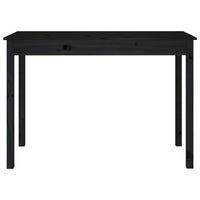 Tavolo da Pranzo Nero 110x55x75 cm in Legno Massello di Pino