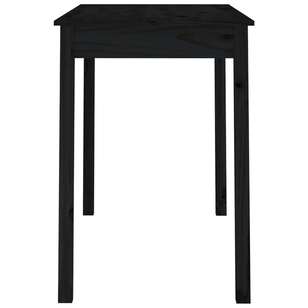 Tavolo da Pranzo Nero 110x55x75 cm in Legno Massello di Pino 814253