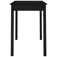 Tavolo da Pranzo Nero 110x55x75 cm in Legno Massello di Pino 814253