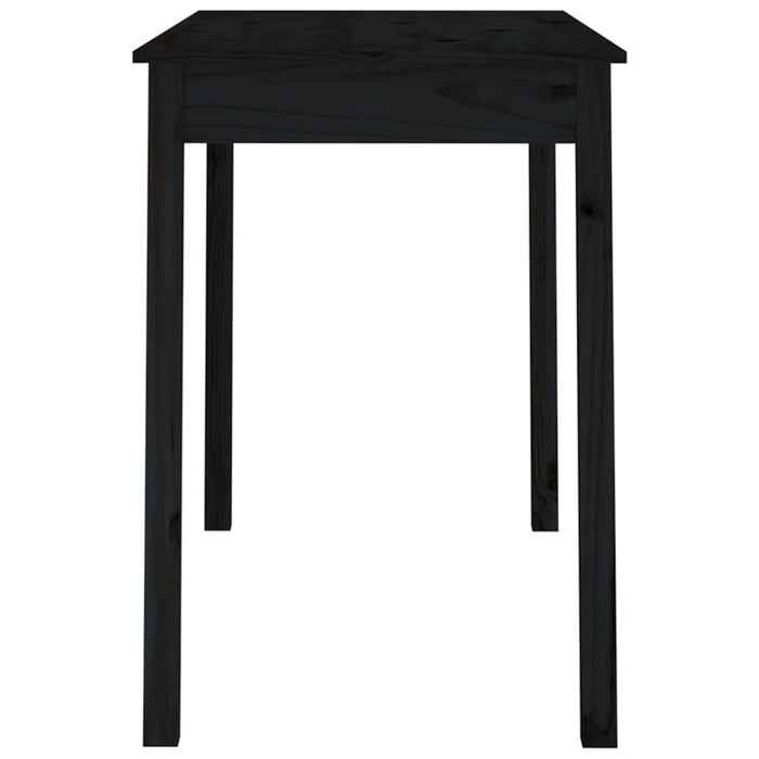 Tavolo da Pranzo Nero 110x55x75 cm in Legno Massello di Pino 814253
