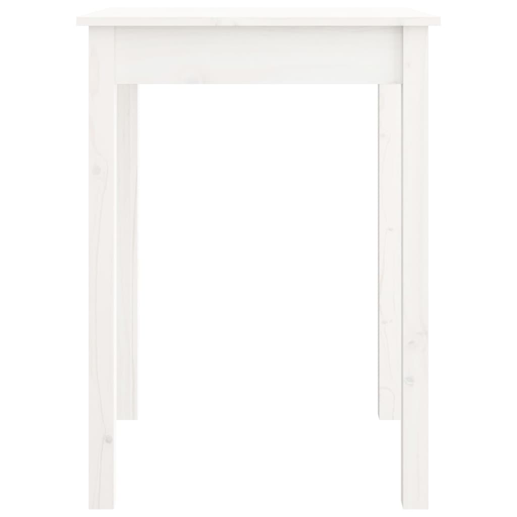 Tavolo da Pranzo Bianco 55x55x75 cm in Legno Massello di Pino 814255
