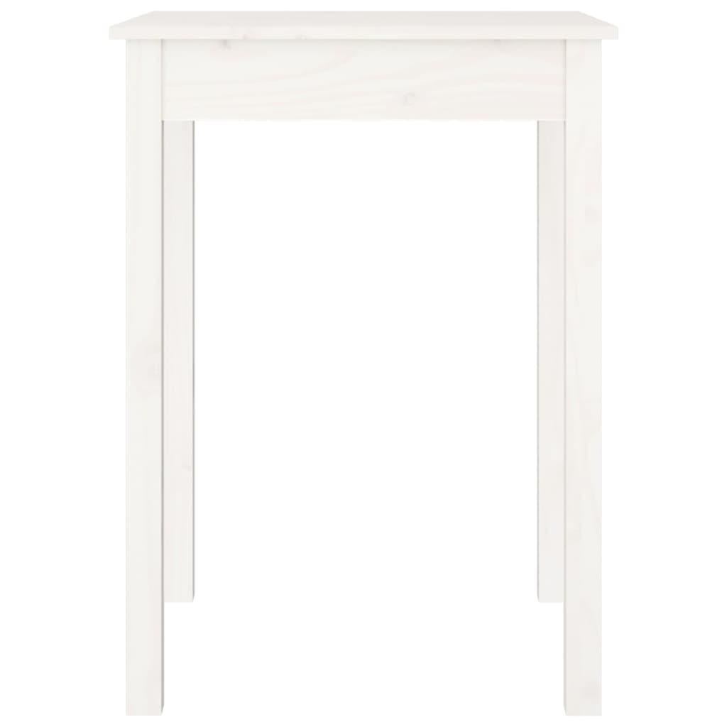 Tavolo da Pranzo Bianco 55x55x75 cm in Legno Massello di Pino 814255