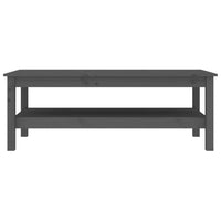 Tavolino da Salotto Grigio 110x50x40 cm Legno Massello di Pino cod mxl 16896