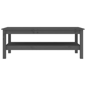 Tavolino da Salotto Grigio 110x50x40 cm Legno Massello di Pino 814276