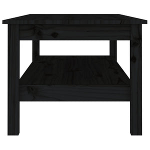 Tavolino da Salotto Nero 110x50x40 cm in Legno Massello di Pino 814278