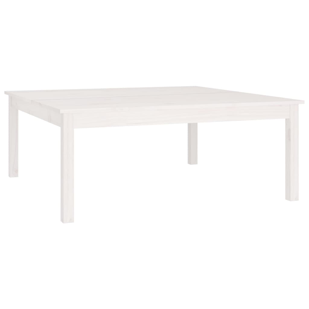 Tavolino da Salotto Bianco 100x100x40 cm Legno Massello di Pino 814290