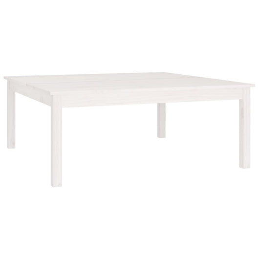 Tavolino da Salotto Bianco 100x100x40 cm Legno Massello di Pino 814290