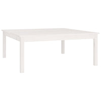 Tavolino da Salotto Bianco 100x100x40 cm Legno Massello di Pino