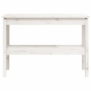 Tavolo Consolle Bianco 110x40x75 cm in Legno Massello di Pino