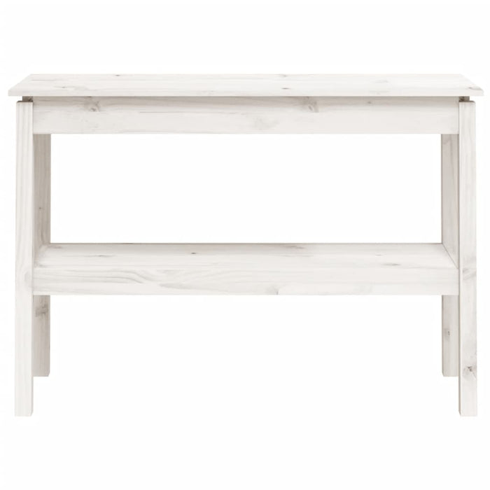 Tavolo Consolle Bianco 110x40x75 cm in Legno Massello di Pino