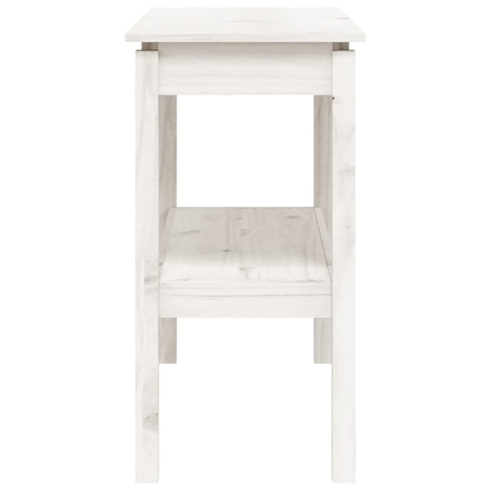 Tavolo Consolle Bianco 110x40x75 cm in Legno Massello di Pino