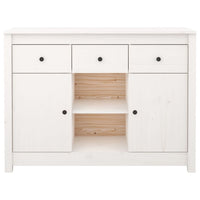 Credenza Bianca 100x35x74,5 cm in Legno Massello di Pino 814550