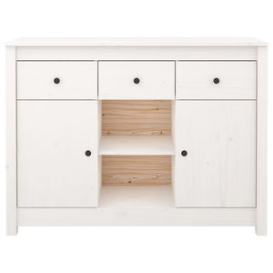 Credenza Bianca 100x35x74,5 cm in Legno Massello di Pino 814550