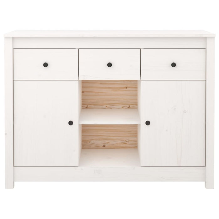 Credenza Bianca 100x35x74,5 cm in Legno Massello di Pino 814550