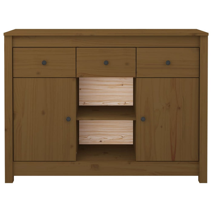 Credenza Marrone Ambra 100x35x74,5 cm in Legno Massello di Pino 814552