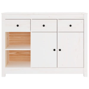 Credenza-Buffet-Armadio da cucina Bianca 100x35x74 cm in Legno Massello di Pino 221340