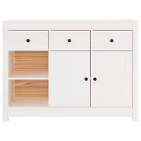 Credenza Bianca 100x35x74 cm in Legno Massello di Pino 814555