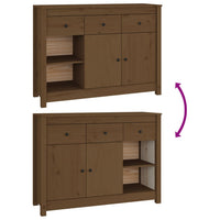 Credenza Miele 100x35x74 cm in Legno Massello di Pino cod mxl 25489