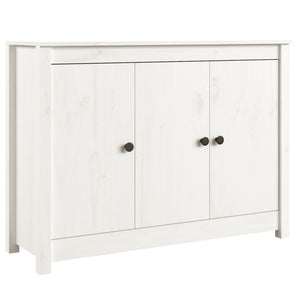 Credenza Bianca 100x35x74 cm in Legno Massello di Pino 814560